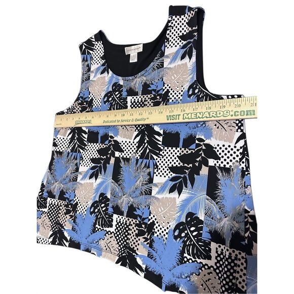 Christopher Banks Women’s Size L Layered Printed Tank Slip On Tunic Tank Blouse - Picture 9 of 11